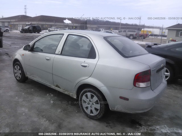 KL1TD52654B197331 - 2004 CHEVROLET AVEO SILVER photo 3