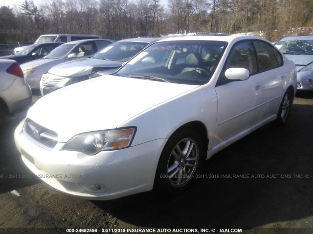 4S3BL626957216187 - 2005 SUBARU LEGACY 2.5I LIMITED WHITE photo 2