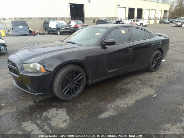 2C3CDXHG5CH149407 - 2012 DODGE CHARGER SXT BLACK photo 2