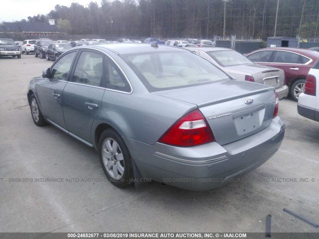 1FAHP24127G140832 - 2007 FORD FIVE HUNDRED SEL GREEN photo 3