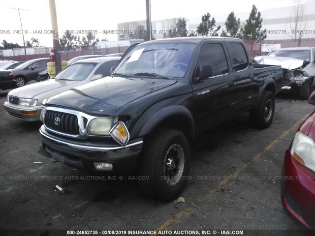 5TEGN92N22Z060507 - 2002 TOYOTA TACOMA DOUBLE CAB PRERUNNER GREEN photo 2