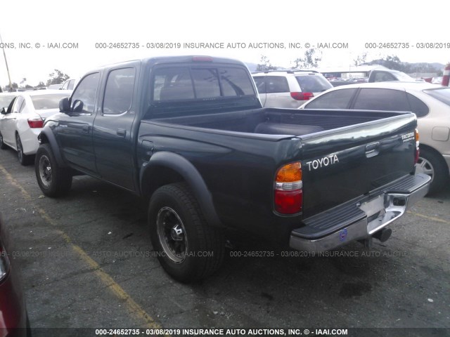 5TEGN92N22Z060507 - 2002 TOYOTA TACOMA DOUBLE CAB PRERUNNER GREEN photo 3
