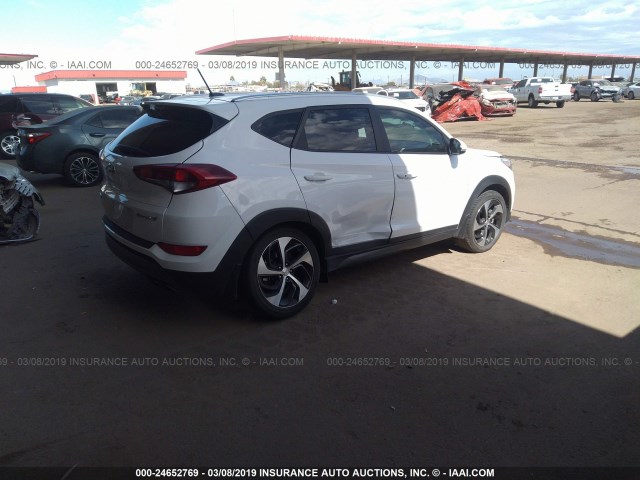 KM8J33A28GU148554 - 2016 HYUNDAI TUCSON LIMITED/SPORT AND ECO/SE WHITE photo 4