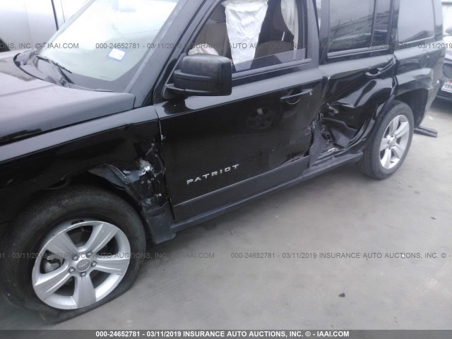 1C4NJPFB5DD213190 - 2013 JEEP PATRIOT LATITUDE BLACK photo 6