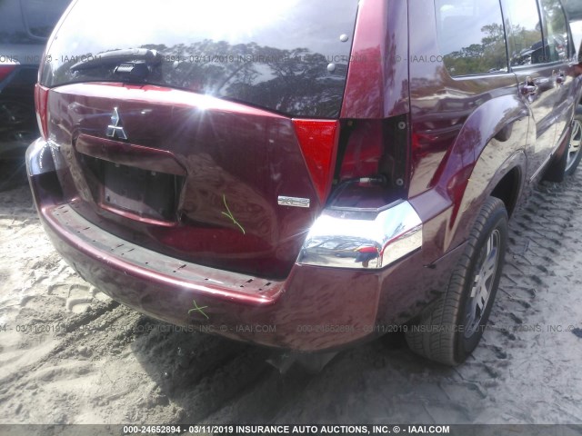 4A4MM31S44E037481 - 2004 MITSUBISHI ENDEAVOR XLS BURGUNDY photo 6