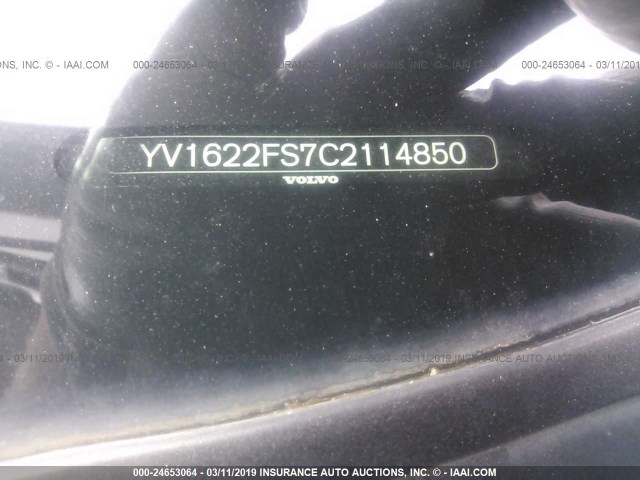 YV1622FS7C2114850 - 2012 VOLVO S60 T5 BLACK photo 9