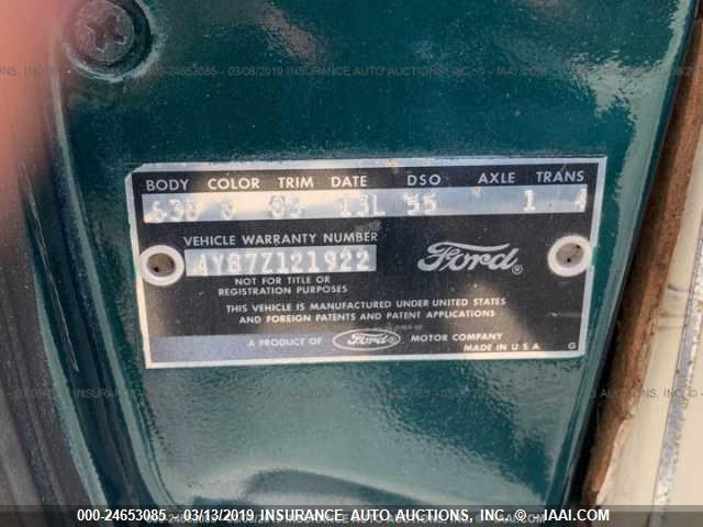 4Y87Z121922 - 1964 FORD THUNDERBIRD  GREEN photo 9