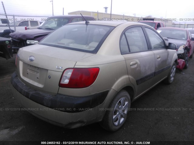 KNADE123986356470 - 2008 KIA RIO LX/SX GOLD photo 4