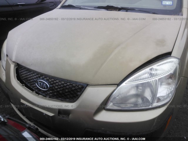 KNADE123986356470 - 2008 KIA RIO LX/SX GOLD photo 6