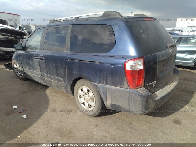 KNDMB233376108326 - 2007 KIA SEDONA EX/LX BLUE photo 3