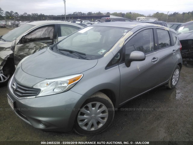 3N1CE2CP1EL377923 - 2014 NISSAN VERSA NOTE S/S PLUS/SV/SL GRAY photo 2