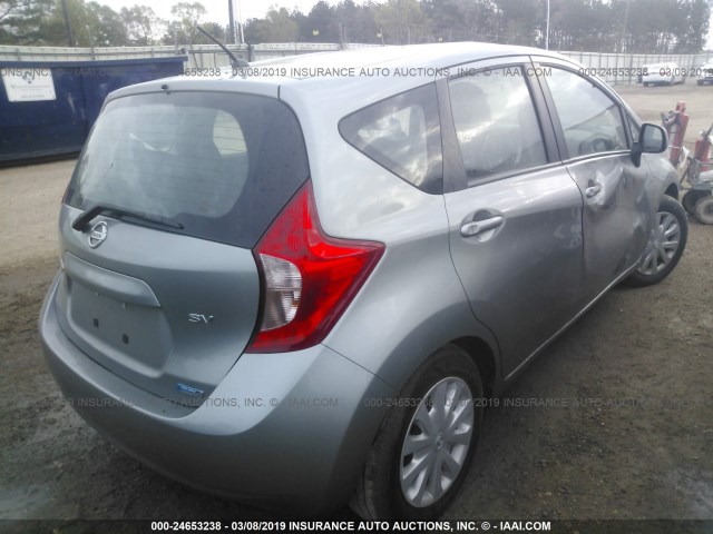 3N1CE2CP1EL377923 - 2014 NISSAN VERSA NOTE S/S PLUS/SV/SL GRAY photo 4