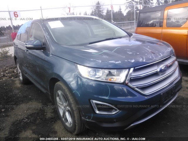 2FMPK4K80GBB53825 - 2016 FORD EDGE TITANIUM BLUE photo 1