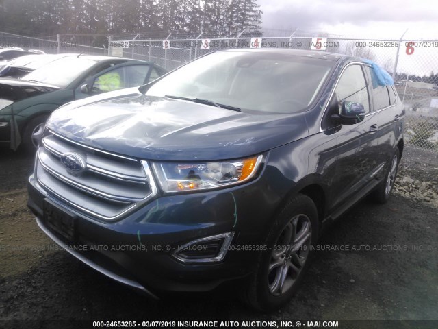 2FMPK4K80GBB53825 - 2016 FORD EDGE TITANIUM BLUE photo 2