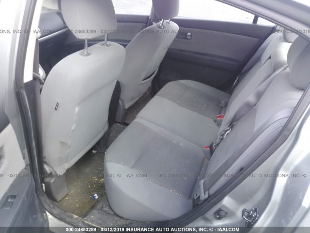 3N1AB6AP2CL771664 - 2012 NISSAN SENTRA 2.0/2.0S/SR/2.0SL GRAY photo 8