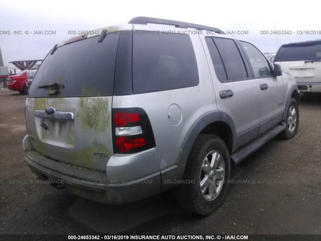 1FMEU63E76UA99367 - 2006 FORD EXPLORER XLT SILVER photo 4