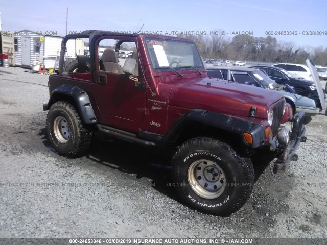 1J4FY19S2XP451553 - 1999 JEEP WRANGLER / TJ SPORT RED photo 1