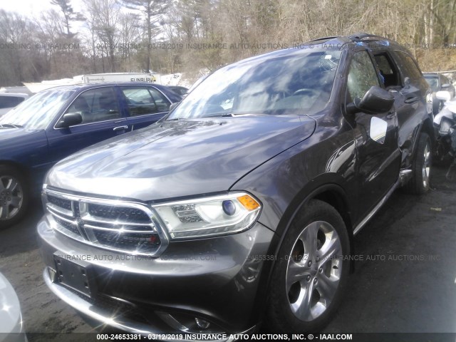 1C4RDJDG9FC938658 - 2015 DODGE DURANGO LIMITED GRAY photo 2