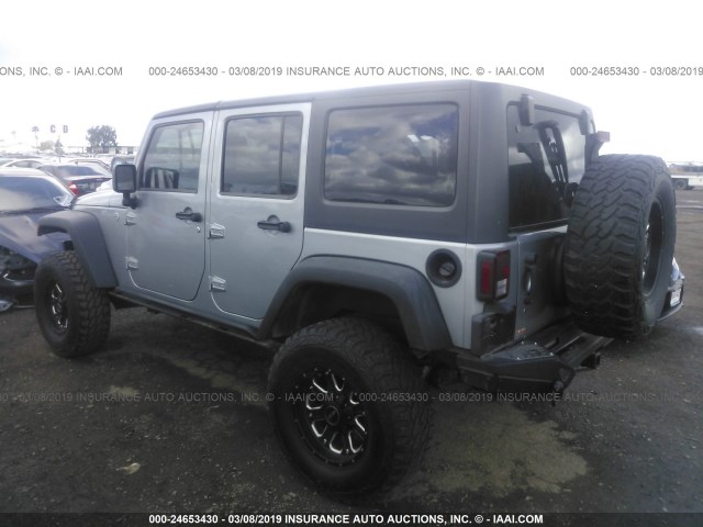 1C4BJWDG6DL702411 - 2013 JEEP WRANGLER UNLIMITED SPORT GRAY photo 3