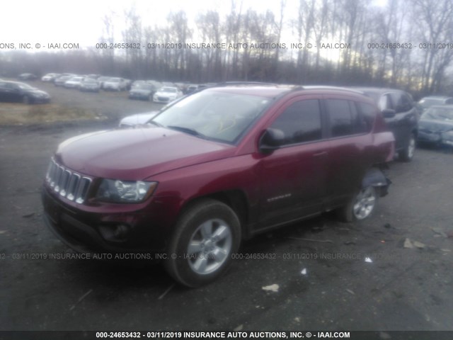 1C4NJCBAXFD218829 - 2015 JEEP COMPASS SPORT RED photo 2