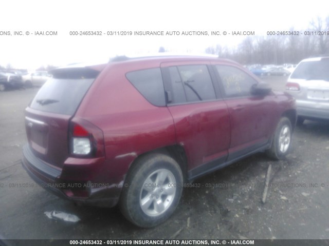 1C4NJCBAXFD218829 - 2015 JEEP COMPASS SPORT RED photo 4