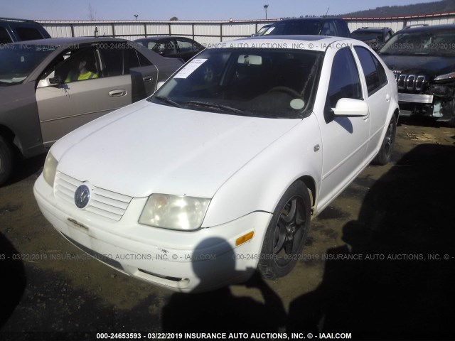 3VWSB69M22M125977 - 2002 VOLKSWAGEN JETTA GLS WHITE photo 2