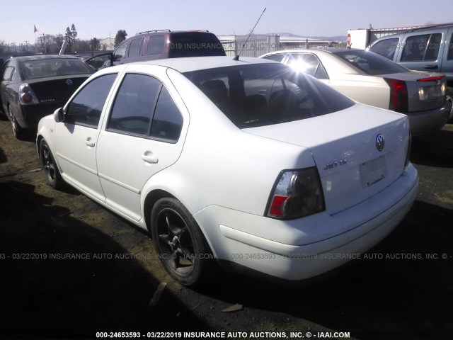 3VWSB69M22M125977 - 2002 VOLKSWAGEN JETTA GLS WHITE photo 3