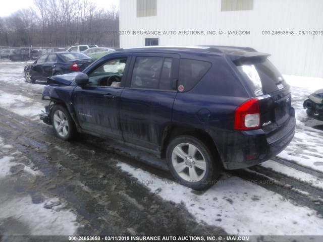 1C4NJDBBXCD650475 - 2012 JEEP COMPASS SPORT BLUE photo 3