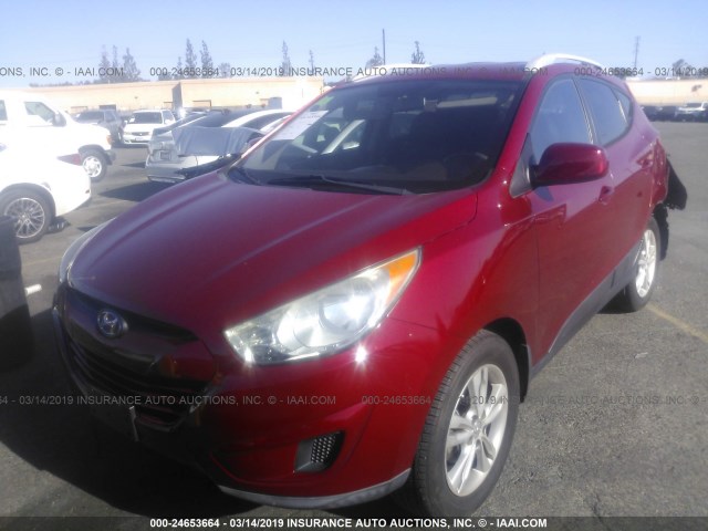 KM8JU3AC6AU110494 - 2010 HYUNDAI TUCSON GLS/LIMITED წითელი ფოტო 2