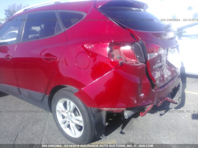 KM8JU3AC6AU110494 - 2010 HYUNDAI TUCSON GLS/LIMITED წითელი ფოტო 6