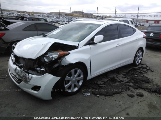 5NPDH4AE0DH252951 - 2013 HYUNDAI ELANTRA GLS/LIMITED WHITE photo 2