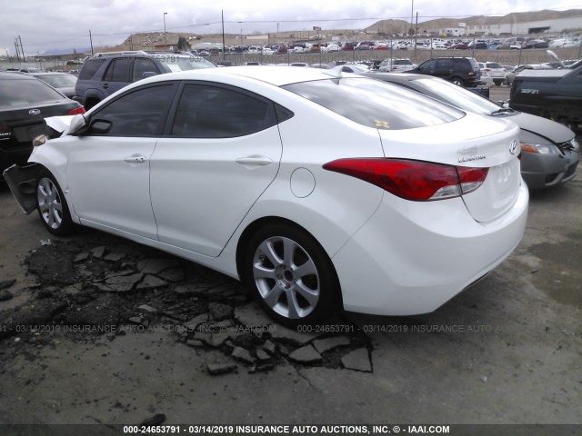 5NPDH4AE0DH252951 - 2013 HYUNDAI ELANTRA GLS/LIMITED WHITE photo 3