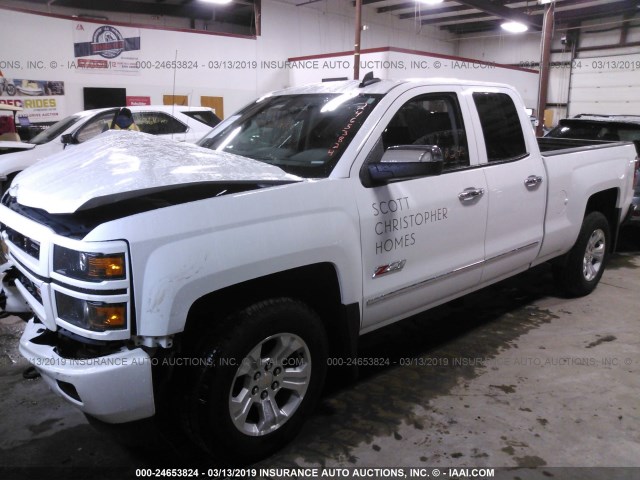 1GCVKREC7FZ316023 - 2015 CHEVROLET SILVERADO K1500 LT WHITE photo 2