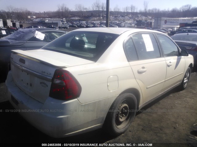 1G1ZT54885F135882 - 2005 CHEVROLET MALIBU LS WHITE photo 4