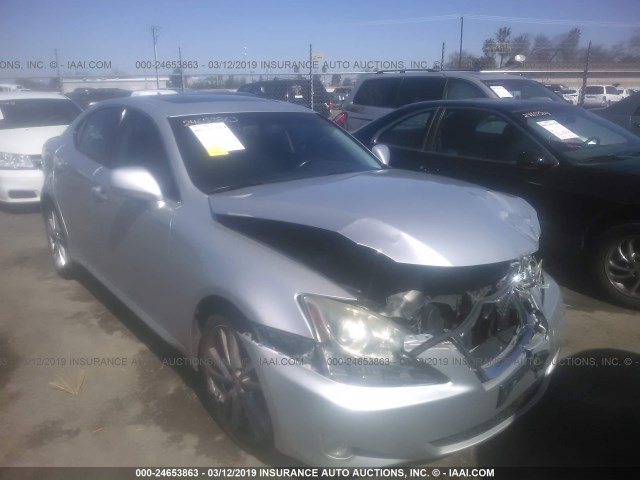 JTHBK262975038183 - 2007 LEXUS IS 250 SILVER photo 1