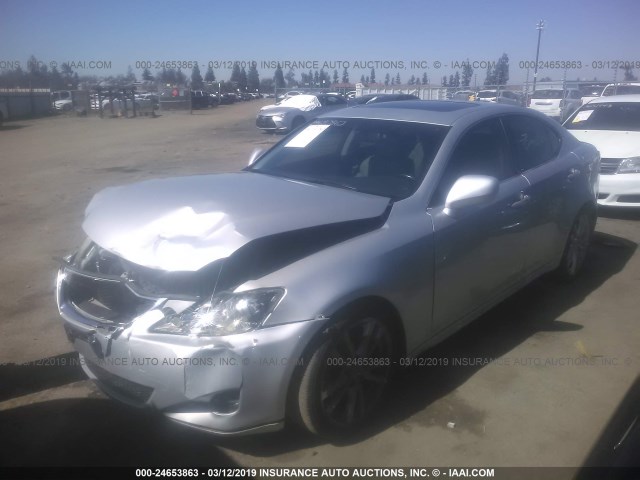 JTHBK262975038183 - 2007 LEXUS IS 250 SILVER photo 2