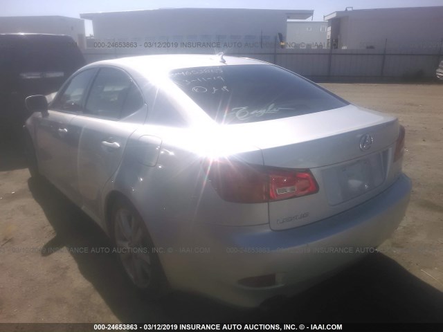 JTHBK262975038183 - 2007 LEXUS IS 250 SILVER photo 3