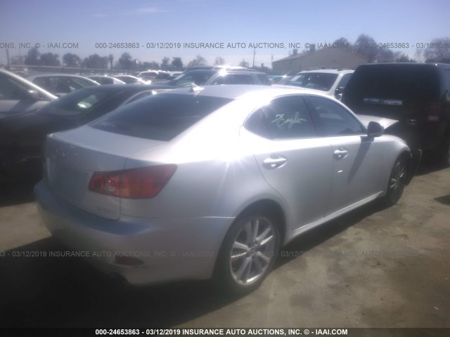 JTHBK262975038183 - 2007 LEXUS IS 250 SILVER photo 4