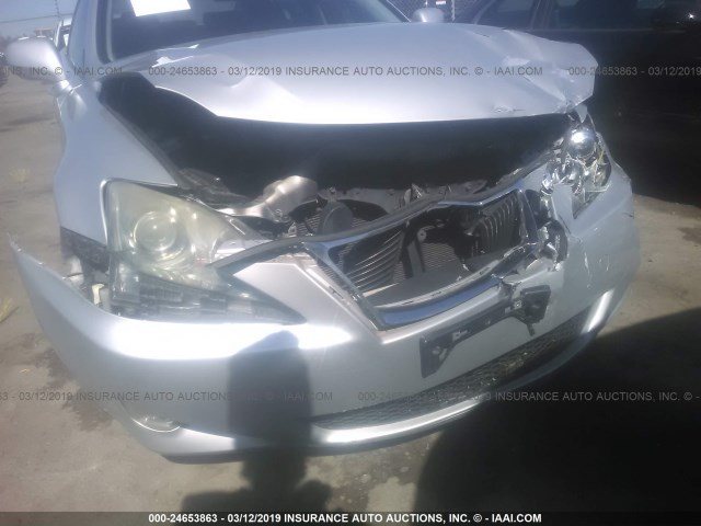 JTHBK262975038183 - 2007 LEXUS IS 250 SILVER photo 6