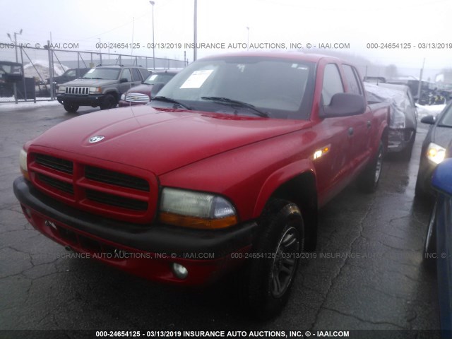 1D7HG38NX3S168887 - 2003 DODGE DAKOTA QUAD SPORT RED photo 2