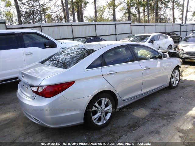 5NPEC4AC5BH013412 - 2011 HYUNDAI SONATA SE/LIMITED SILVER photo 4