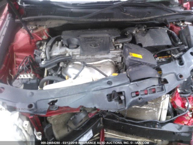 4T4BF1FK2CR195796 - 2012 TOYOTA CAMRY SE/LE/XLE RED photo 10