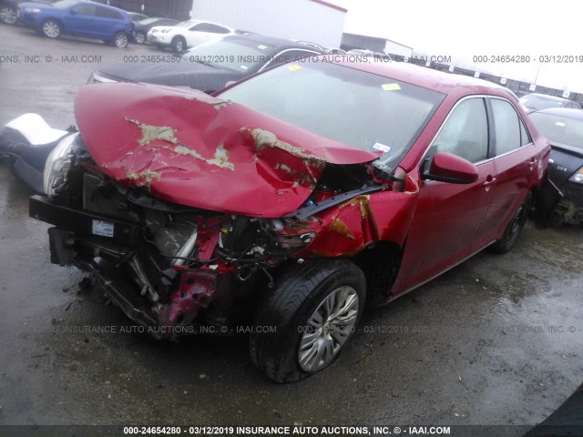 4T4BF1FK2CR195796 - 2012 TOYOTA CAMRY SE/LE/XLE RED photo 2