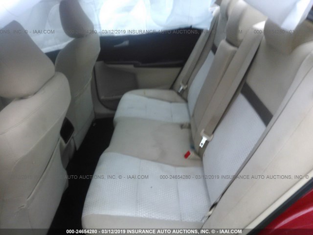 4T4BF1FK2CR195796 - 2012 TOYOTA CAMRY SE/LE/XLE RED photo 8
