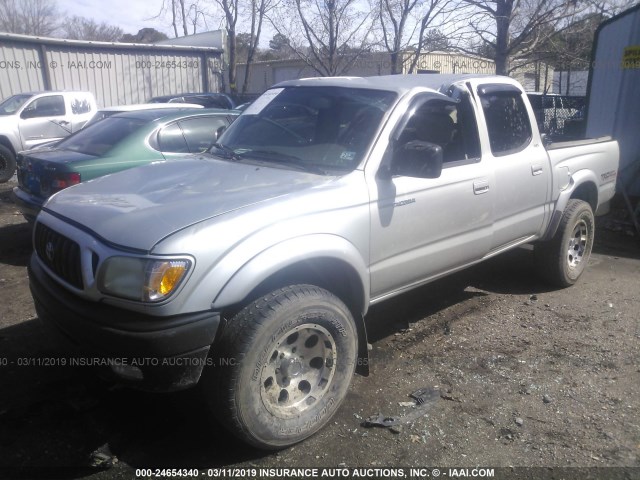 5TEHN72N62Z130986 - 2002 TOYOTA TACOMA DOUBLE CAB 银色 照片 2