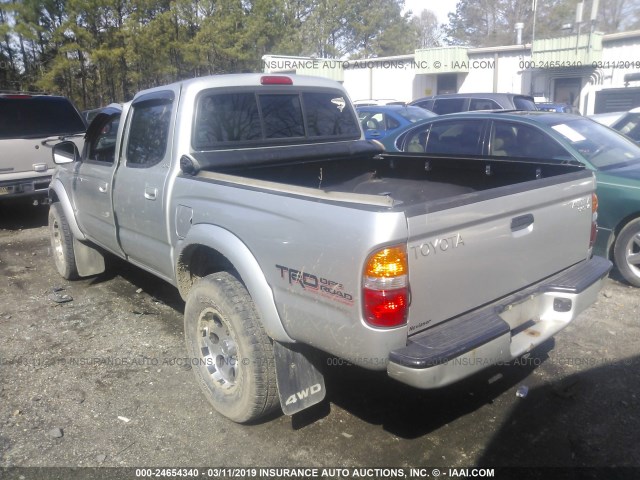5TEHN72N62Z130986 - 2002 TOYOTA TACOMA DOUBLE CAB 银色 照片 3