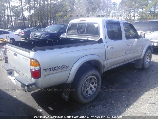 5TEHN72N62Z130986 - 2002 TOYOTA TACOMA DOUBLE CAB 银色 照片 4