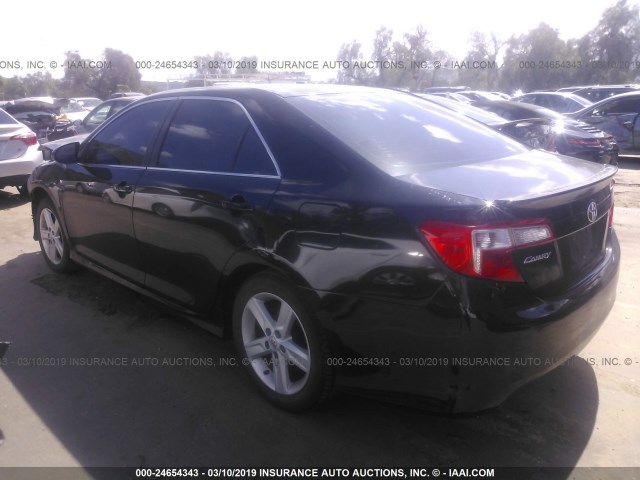 4T1BF1FKXCU615217 - 2012 TOYOTA CAMRY SE/LE/XLE BLACK photo 3