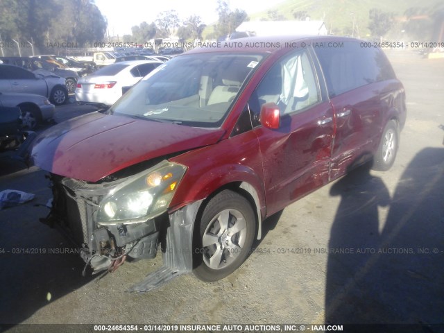 5N1BV28U57N117336 - 2007 NISSAN QUEST S/SE/SL RED photo 6