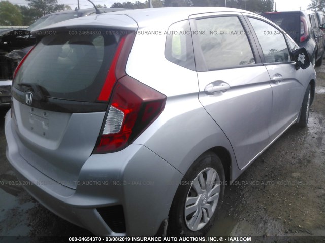 JHMGK5H54GS002160 - 2016 HONDA FIT LX SILVER photo 4